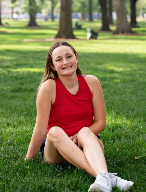 Ansleigh hanging out in the Grove at Ole Miss. 