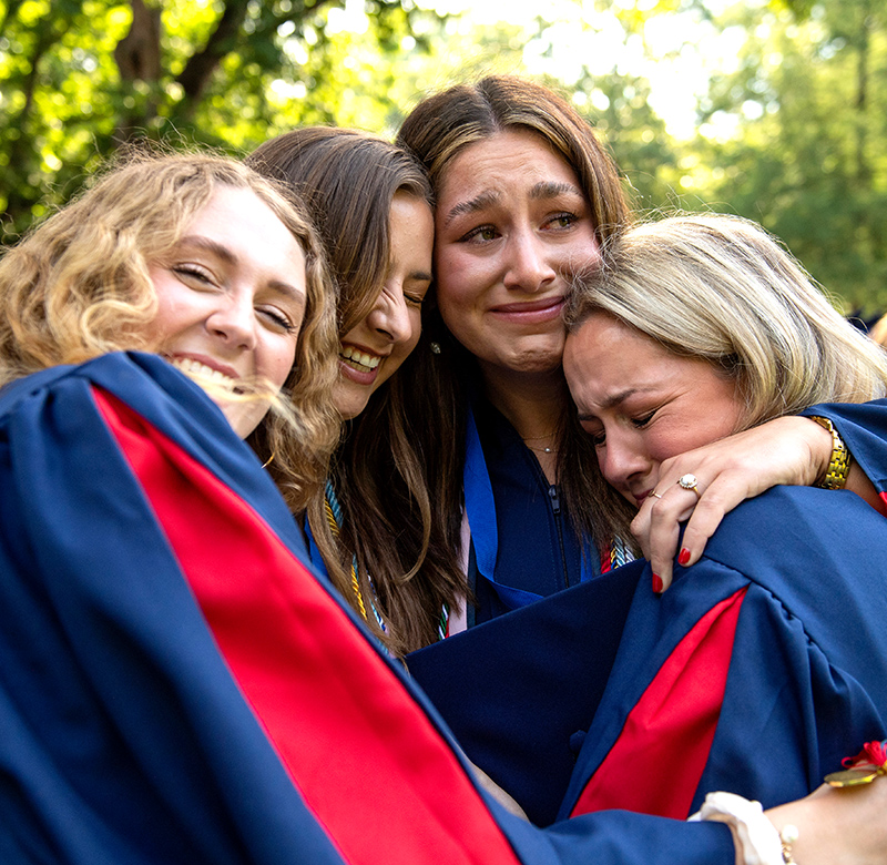 student celebrating at a graduation ceremony