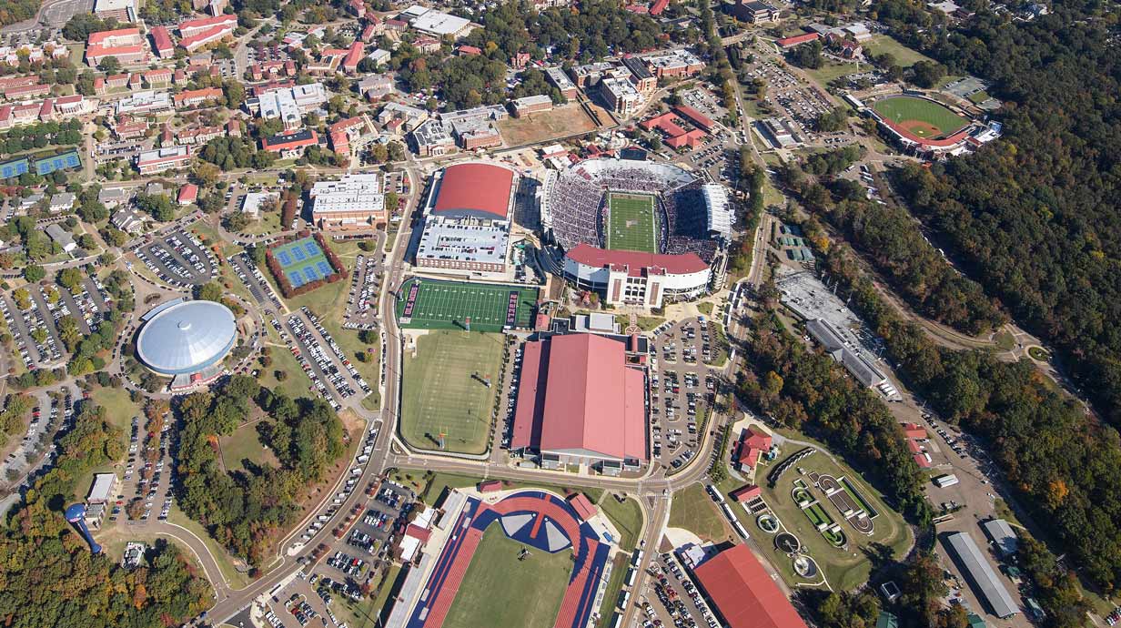 Aerial View of Ole Miss Athletics Facilities