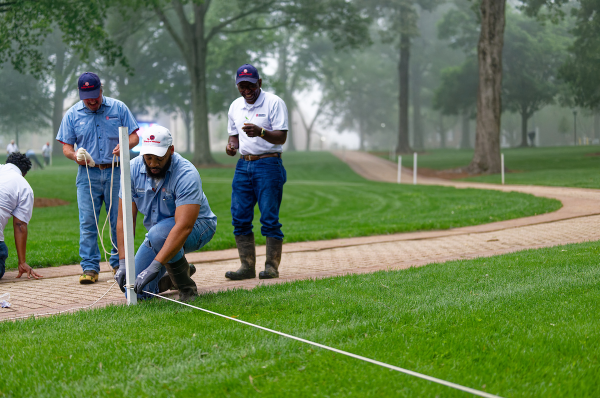 Facilities Management employees working in the Grove