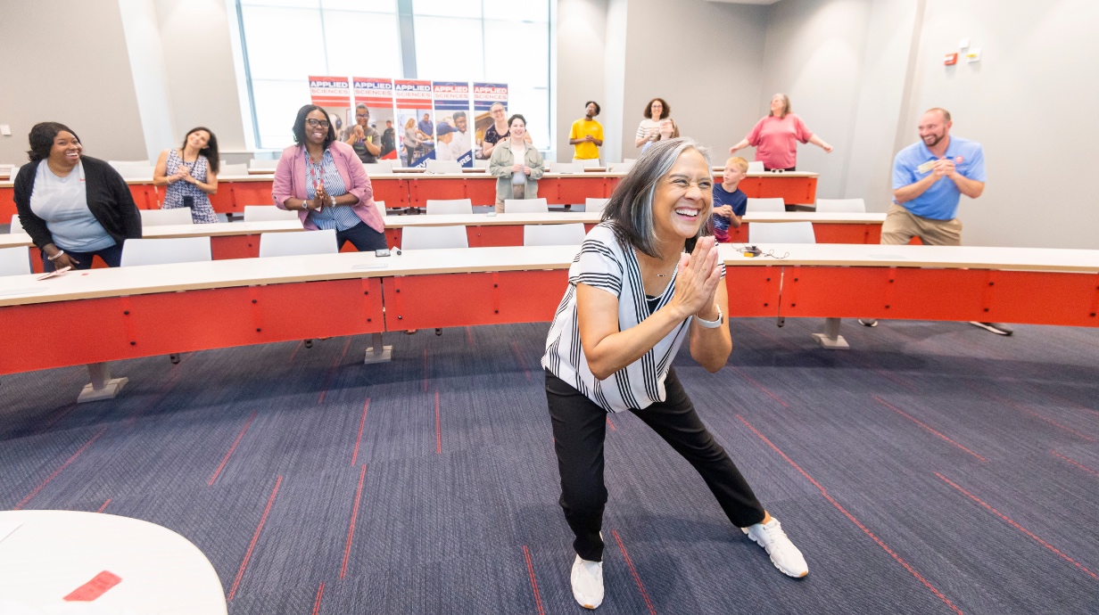 University of Mississippi faculty and staff stretching