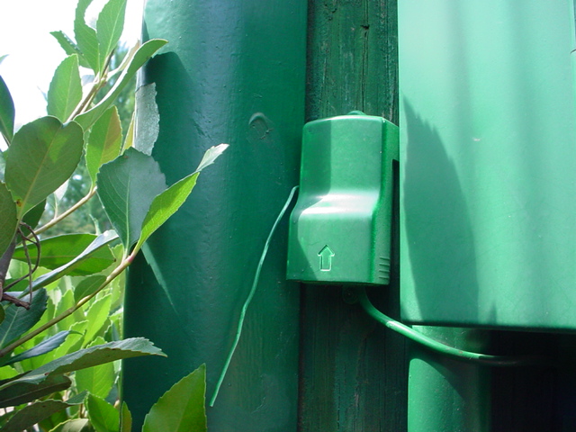 Green rain sensor on the Ole Miss campus