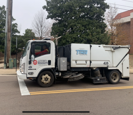 Sweeper truck on the street