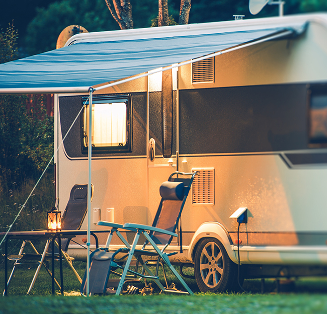 recreational vehicle with chairs