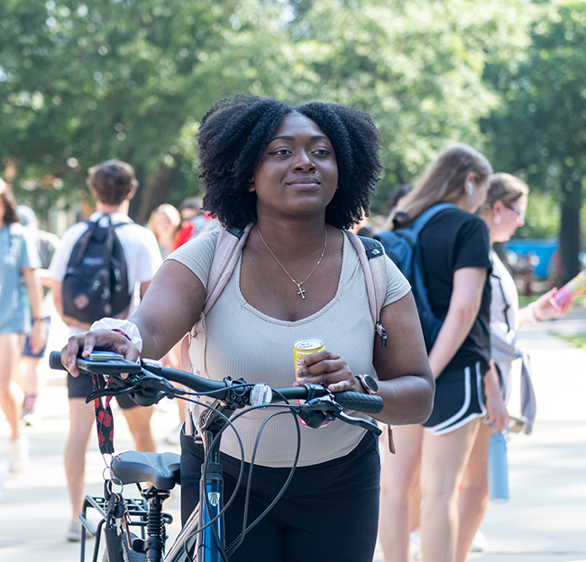 Woman on a bike