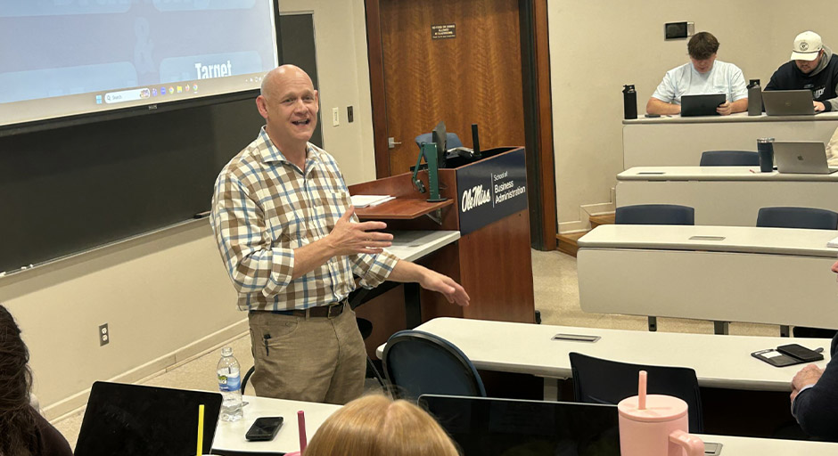 Adam Black during a classroom visit.