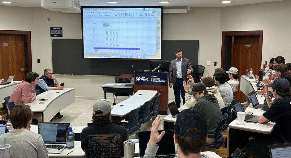Craig Kirkland visiting the classroom.
