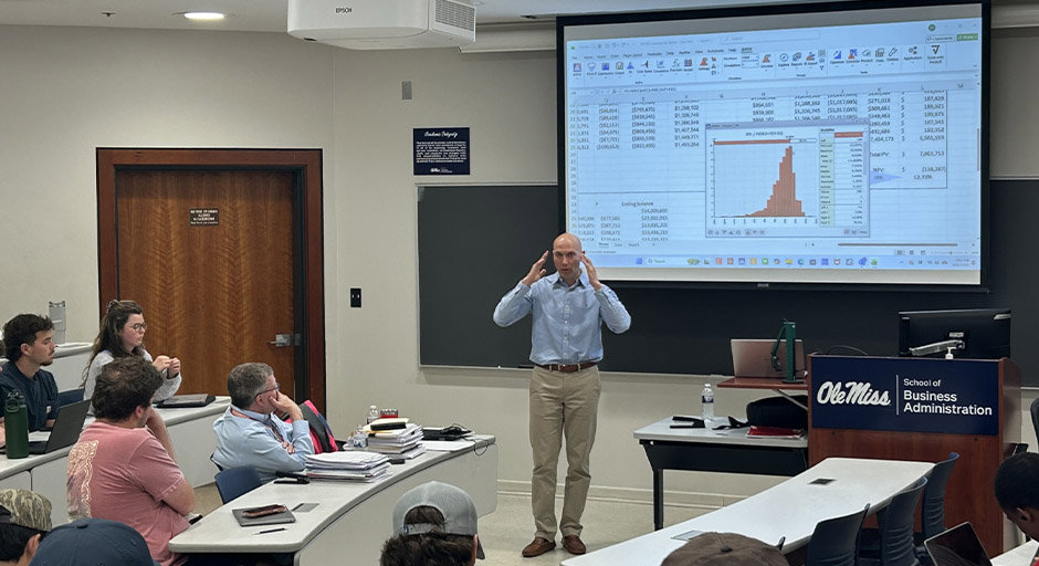 Eli Berahca visiting the classroom.