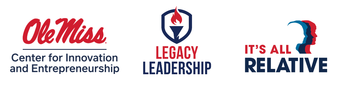 Ole Miss CIE, Legacy Leadership, and It's All Relative logos