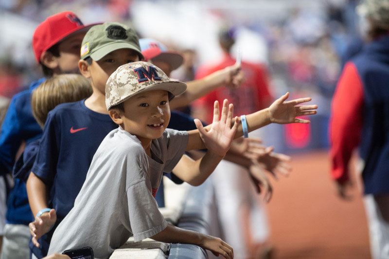 Young Fans at Baseball Game