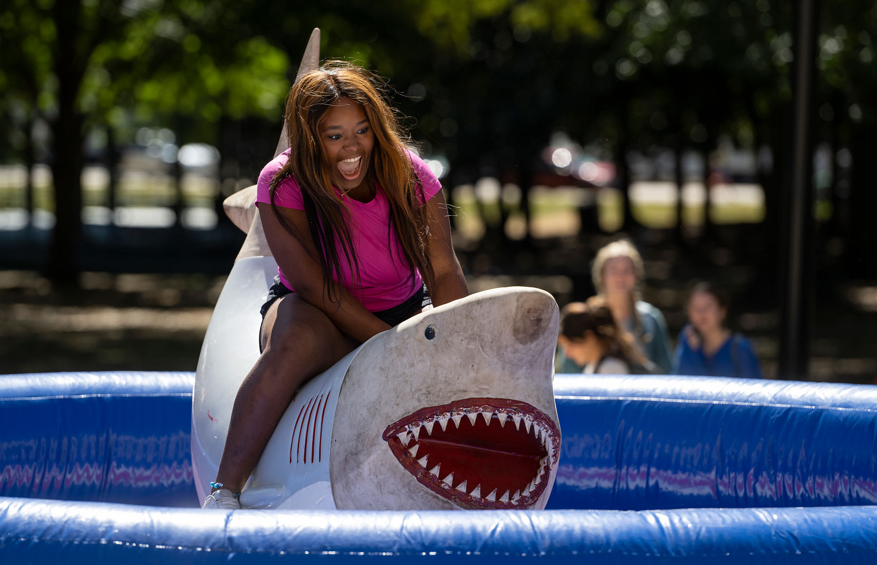 Student Riding Shark