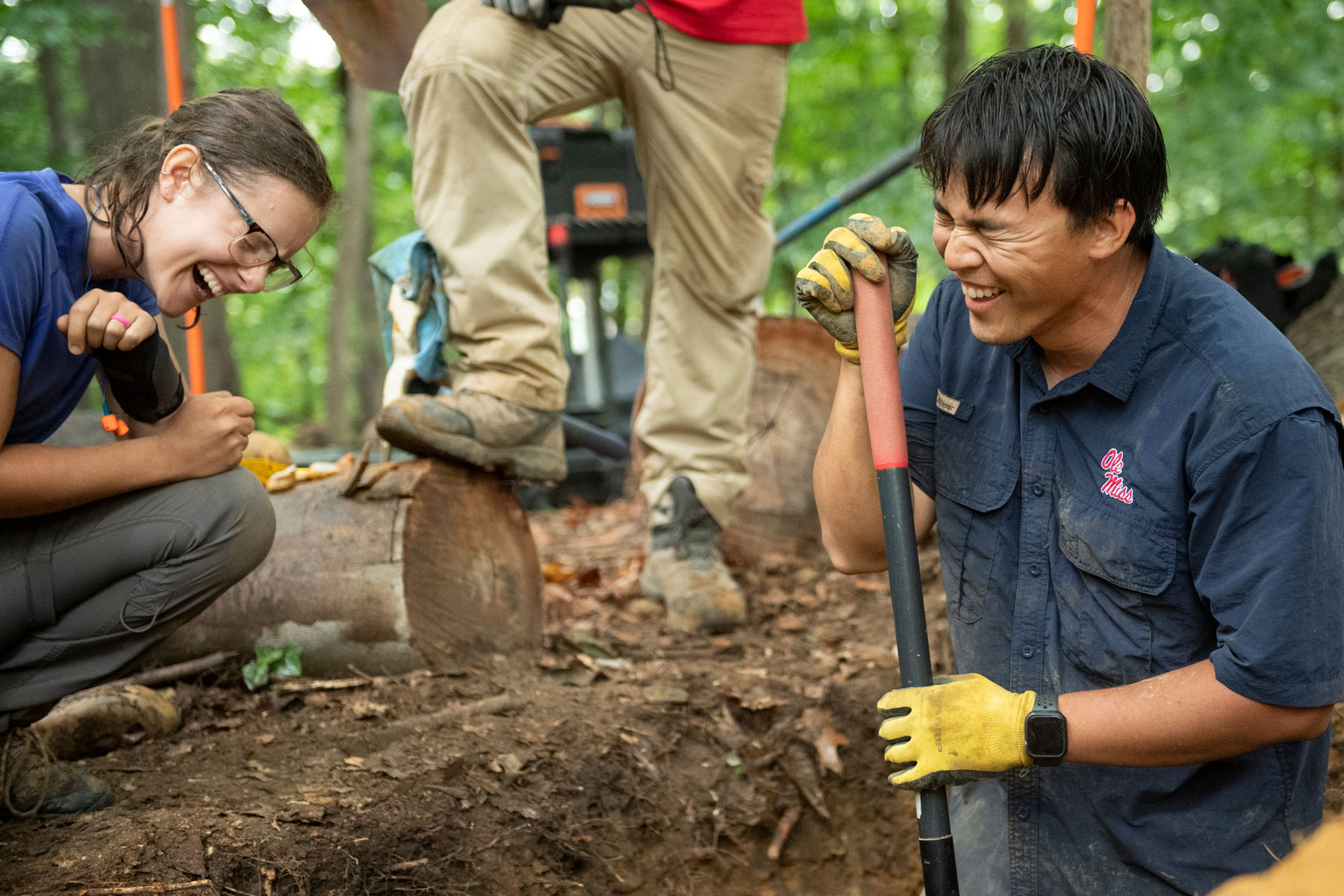 Students Digging Hole