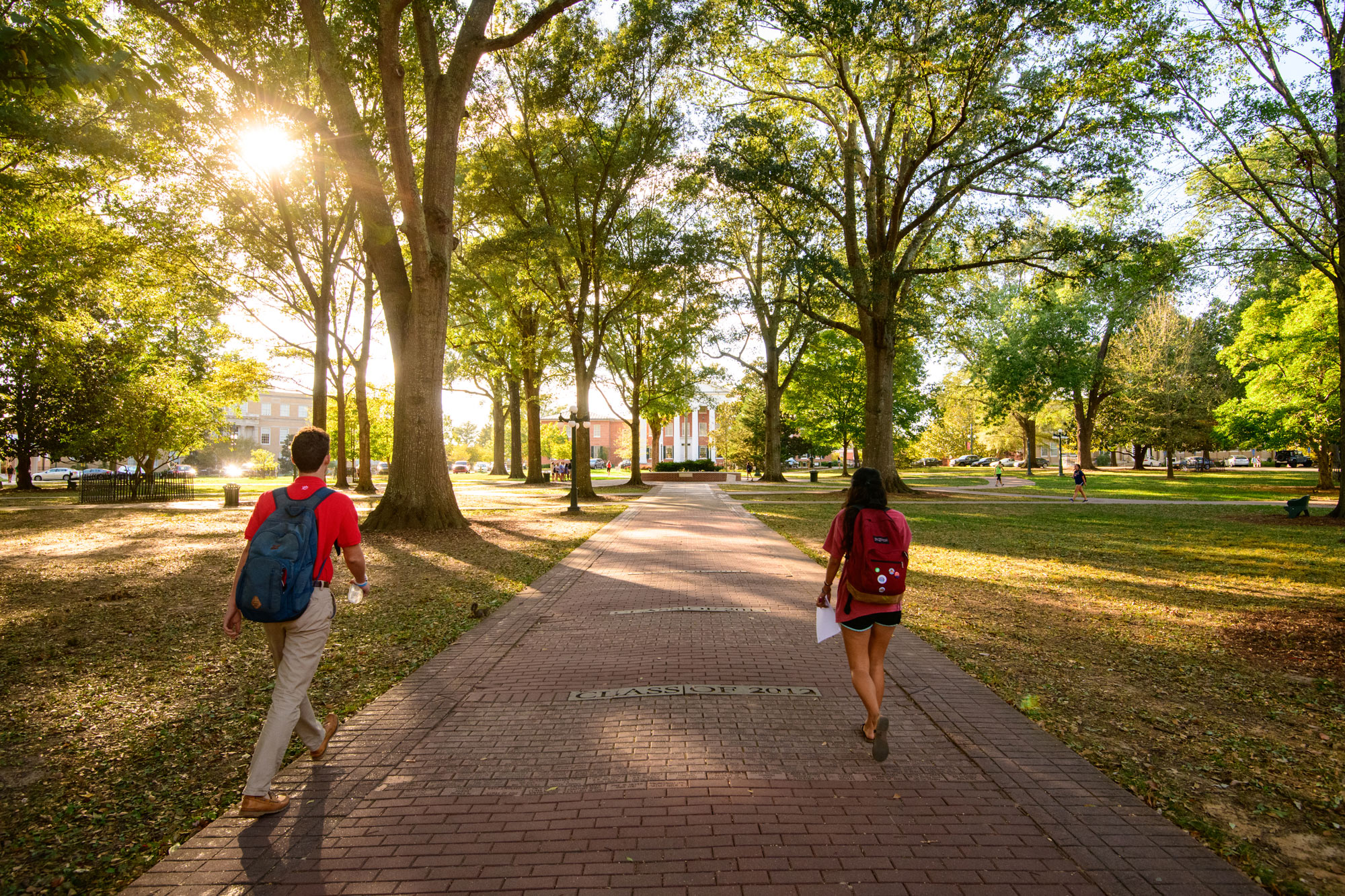 Students Walking through the Circle