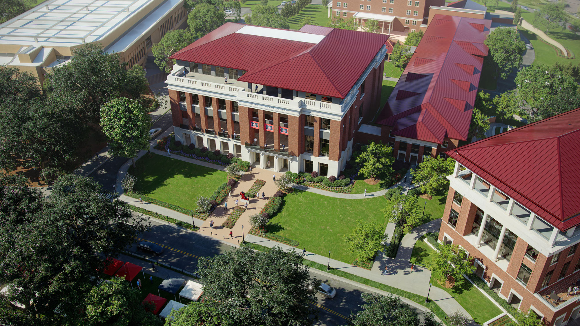 Triplett Alumni Center Rendering from above