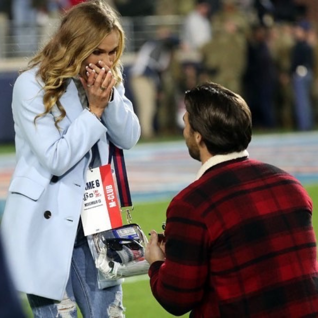 An image of Will Allen proposing to Channing Foster Allen.