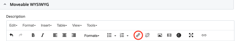 Linking through a WYSIWYG toolbar