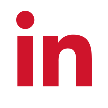 LinkedIn icon in red