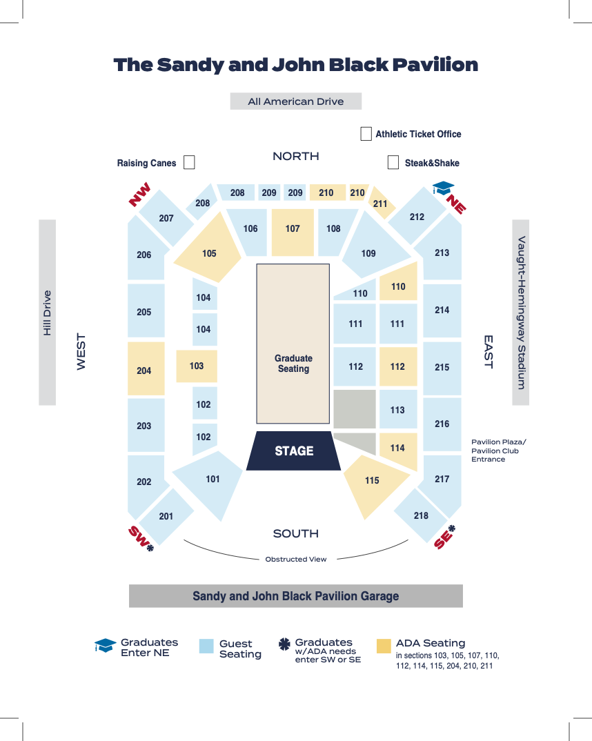 seating chart for pavilion