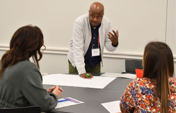 teachers talking around table