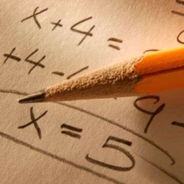 Math problems and a pencil