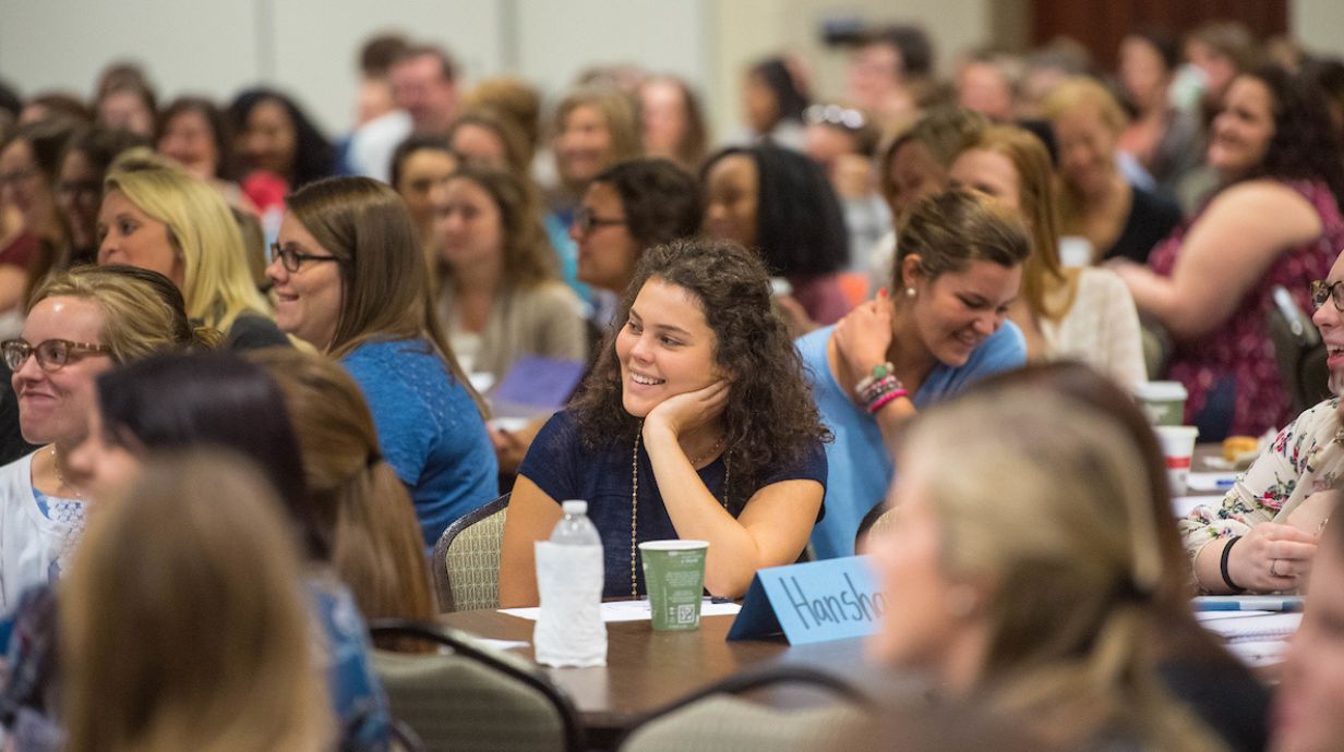 Teachers attend a presentation with World Class Teaching Program at Ole Miss