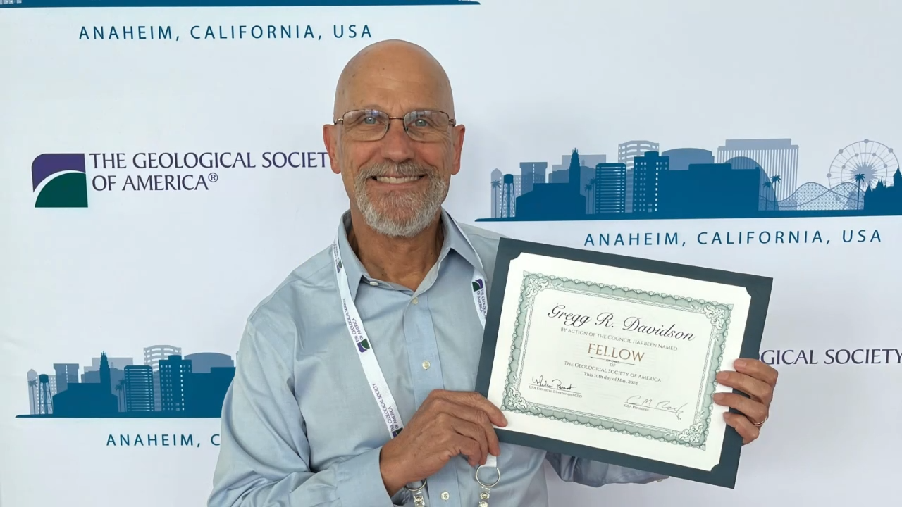 Gregg Davidson holds a certification from the Geological Society of America