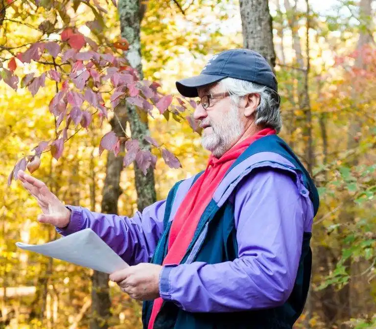 Candid photo of Dr. Gregory Easson leading a project outdoors