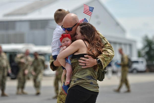 Military family reunion