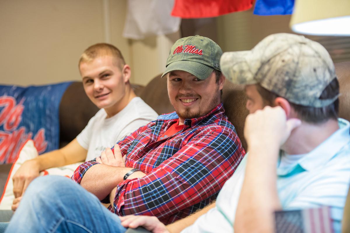 Veterans socializing at the George Street House at UM's Oxford campus.