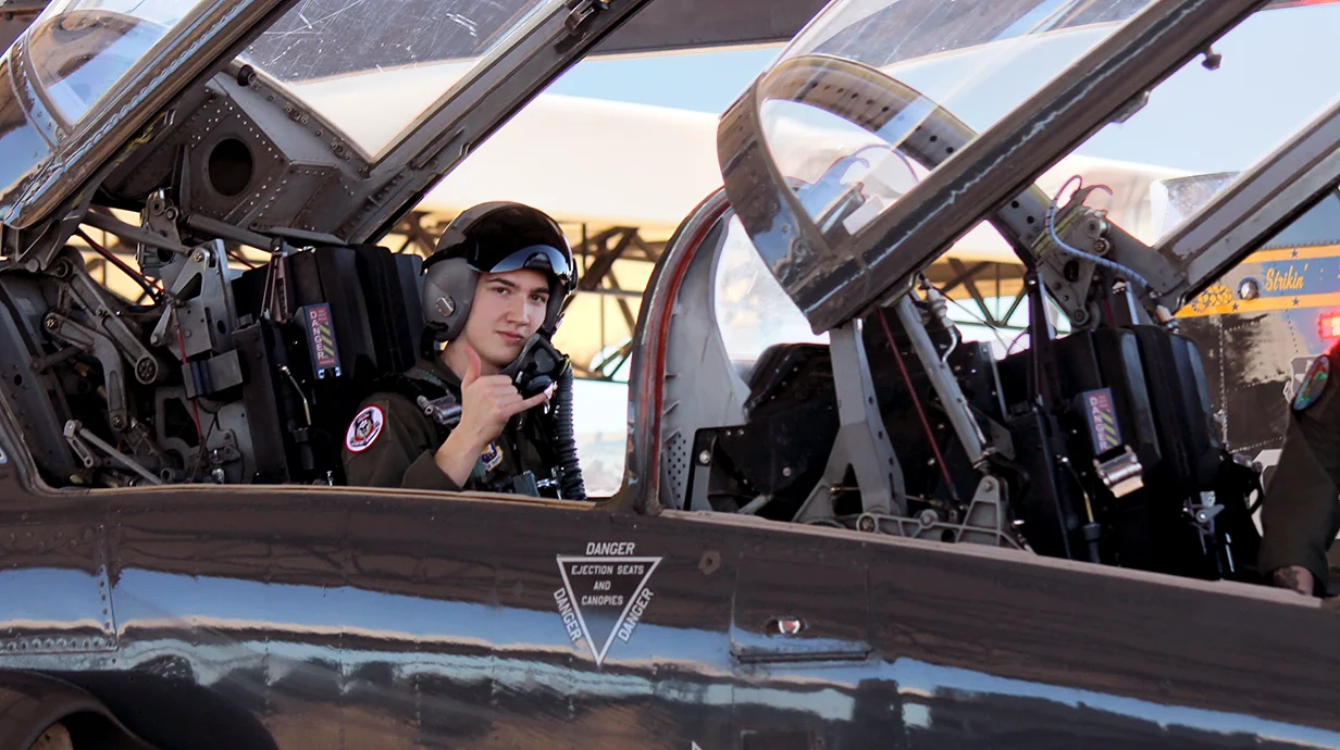 pilot in fighter jet