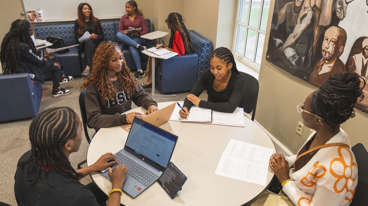 students in the African American Studies Program lounge