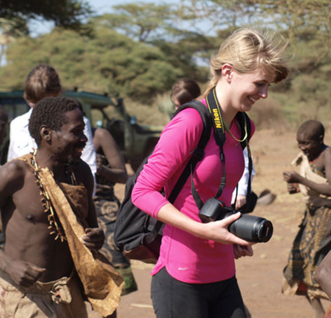student in safari