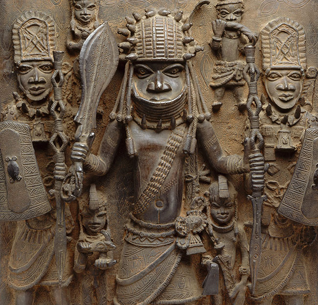 plaque warriors and attendants
