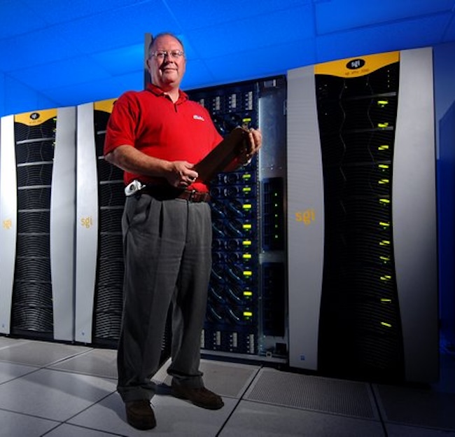 man standing in the Mississippi Center for Supercomputing Research