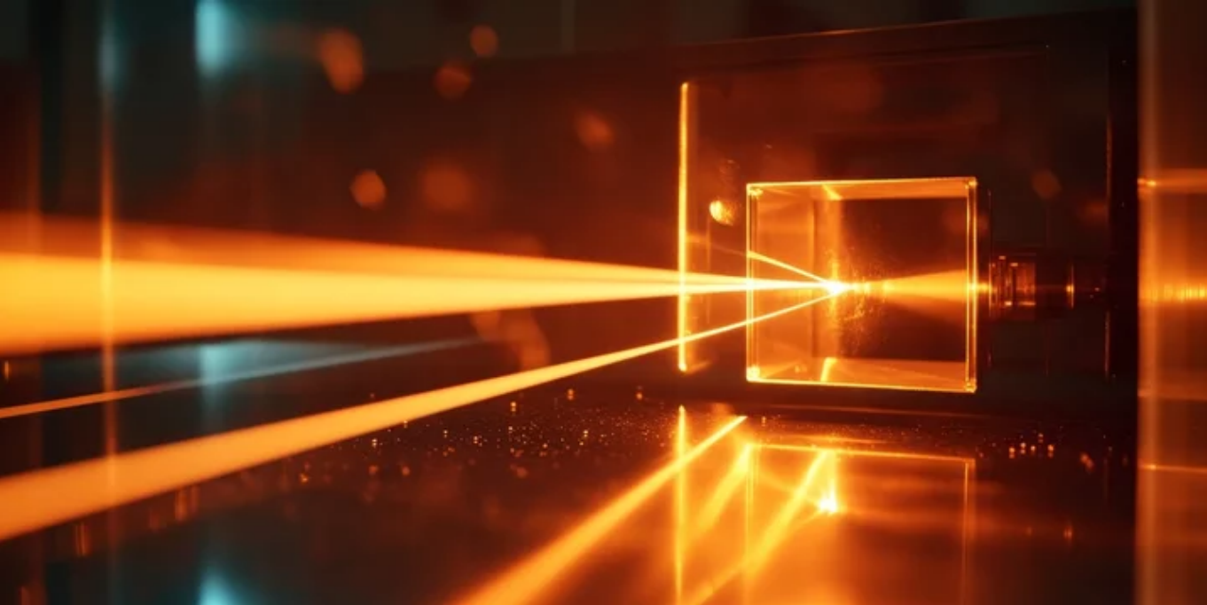 prism bending gold colored light