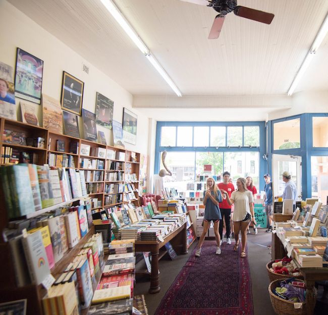 students browse shelves at Square Books