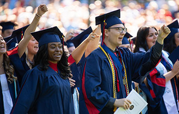 students at graduation commencement