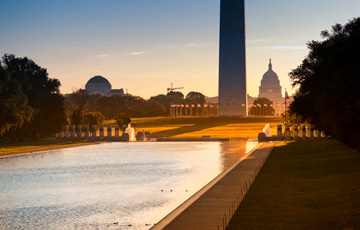 capital hill in a sunset
