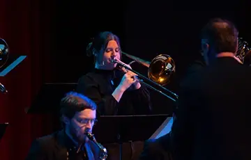 musicians playing trombone and clarinet