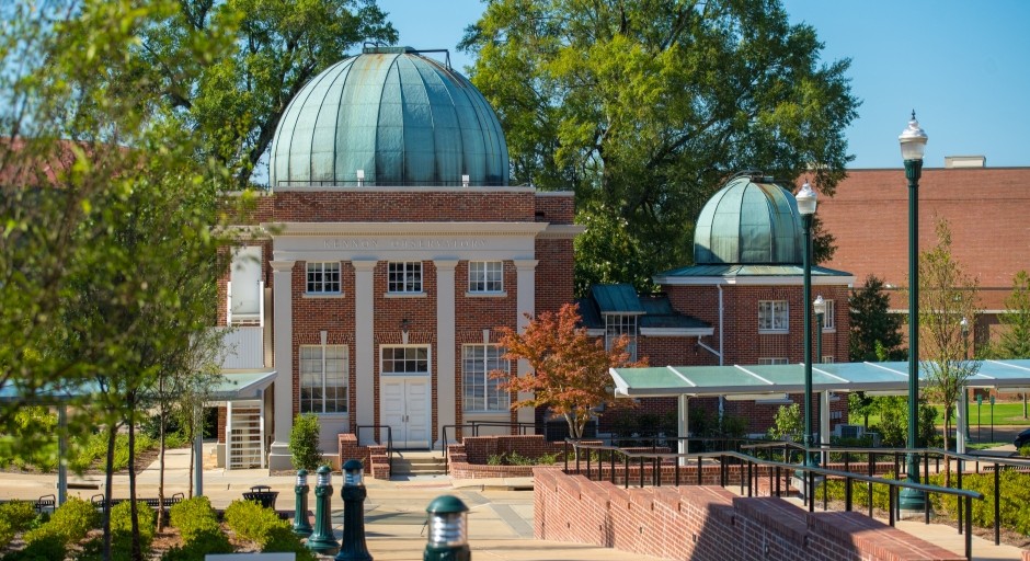 image of Kennon Observatory with two copper domes