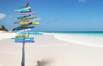 image of signpost on the beach