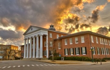 image of Lyceum building at sunset 