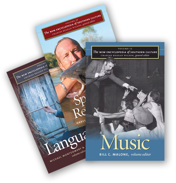 montage of new encyclopedia of Southern Culture book covers