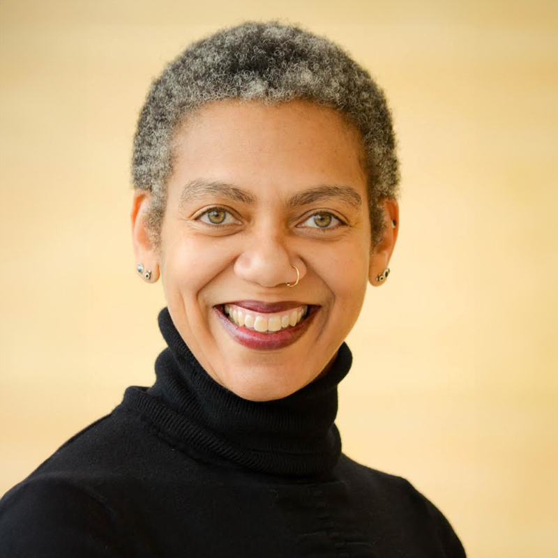 portrait of Rhonda Williams in black turtleneck
