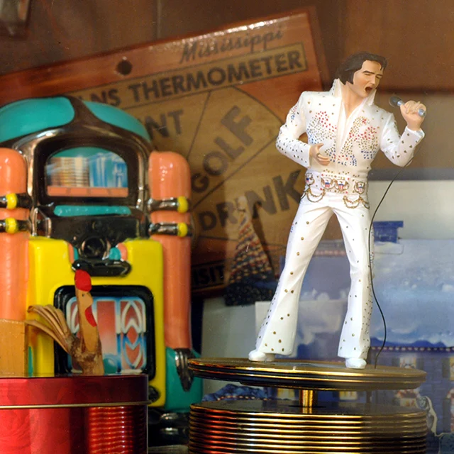figurine of Elvis and other ephemera