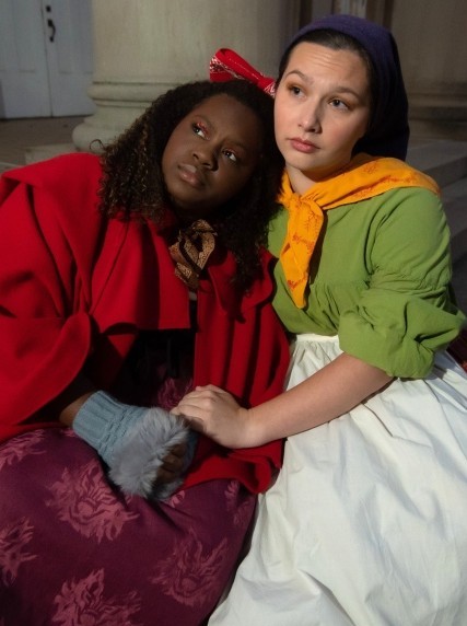 two actresses in costume for Into the Woods