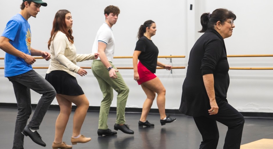 image of a tap dance class
