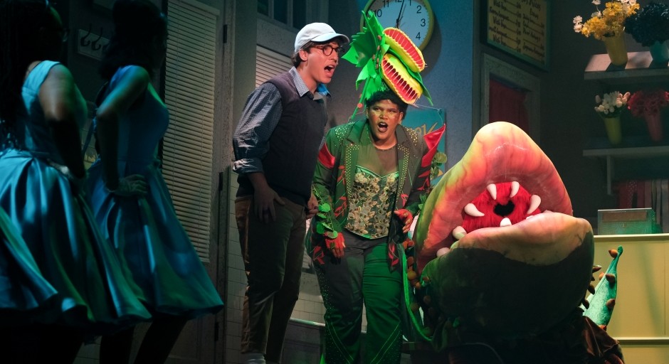image from the Little Shop of Horrors on stage