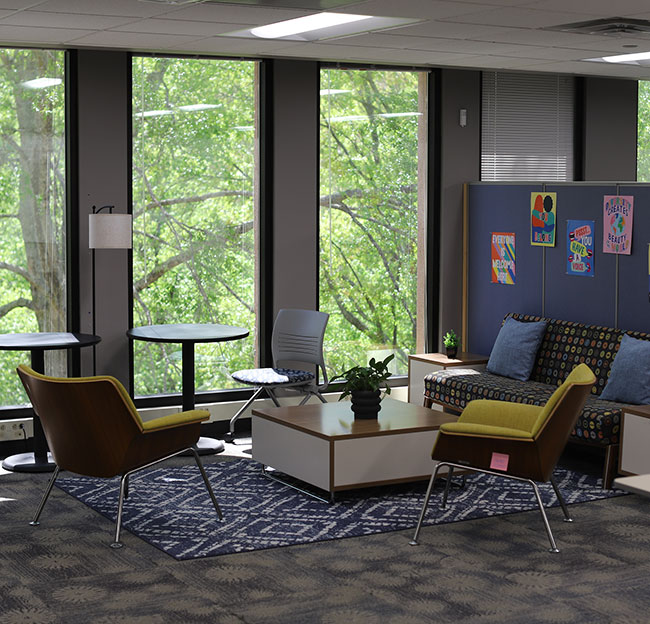 speaker center lounge area
