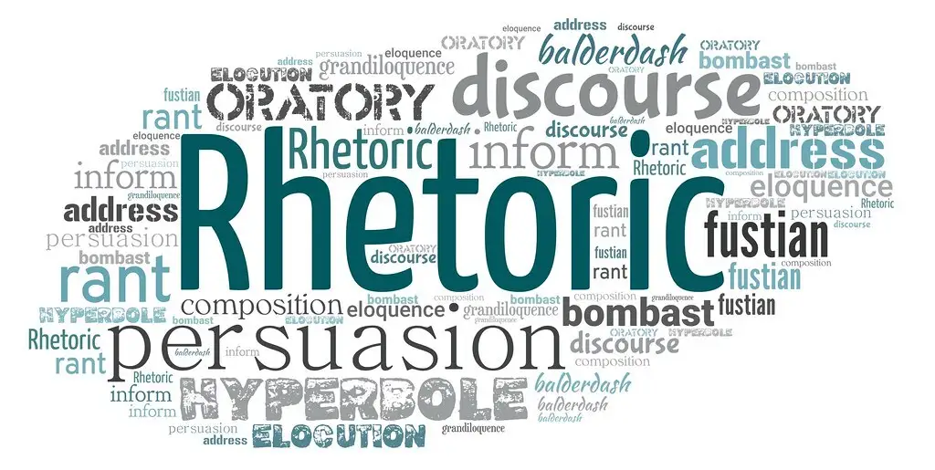 rhetoric collage graphic 